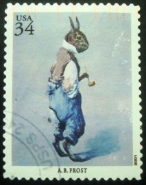 Selo postal dos Estados Unidos de 2001 Br'er Rabbit by A.B. Frost
