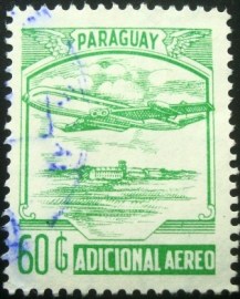 Selo postal do Paraguai de 1988 Airplane