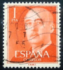 Selo postal da Espanha de 1955 General Franco 1