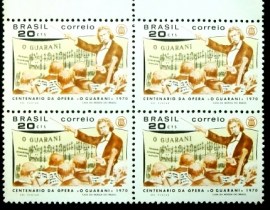 Quadra de selos postais do Brasil de 1970 Carlos Gomes