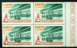 Quadra de selos postais do Brasil de 1970 Fundação de Brasília