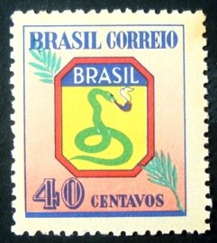 Selo postal do Brasil de 1945 FEB 40 Cobra Fumando