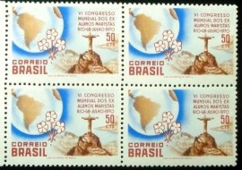 Quadra de selos do Brasil de 1970 Alunos Maristas