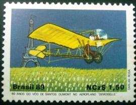 Selo postal do Brasil de 1989 Demoiselle N