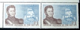 PAR de selos postais do Chile de 1971 Bernardo O'Higgins