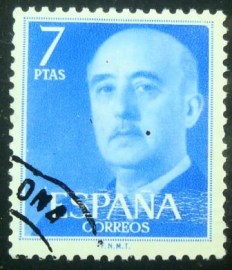 Selo postal da Espanha de 1974 General Franco 7
