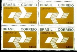 Quadra de selos postais do Brasil de 1970Logotipo da ECT