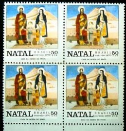 Quadra de selos postais do Brasil de 1970 Natal