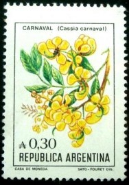 Selo postal da Argentina de 1985 Flor de Carnaval