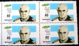 Quadra de selos postais do Brasil de 1972 Presidente Lanusse