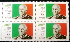 Quadra de selos do Brasil de 1972 Presidente Thomaz M
