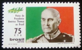 Selo postal do Brasil de 1972 Presidente Thomaz