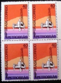 Quadra de selos postais do Brasil de 1972 Petrobrás