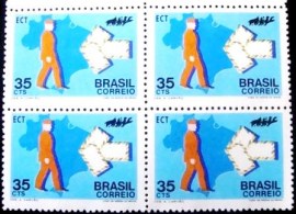 Quadra de selos postais do Brasil de 1972 Serviço Postal