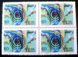 Quadra de selos postais do Brasil de 1972 Tropodifusão