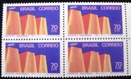 Quadra de selos postais do Brasil de 1972 Indústria Siderúrgica