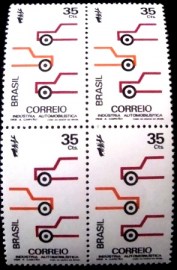 Quadra de selos postais do Brasil de 1972 Indústria Automobilística