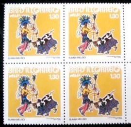 Quadra de selos postais do Brasil de 1972 Bumba-meu-boi