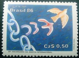 Selo postal COMEMORATIVO do Brasil de 1986 N