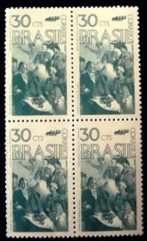 Quadra de selos postais do Brasil de 1972 Fundação da Pátria