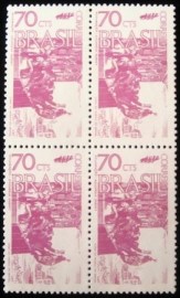 Quadra de selos postais do Brasil de 1972 Aclamação de Pedro I