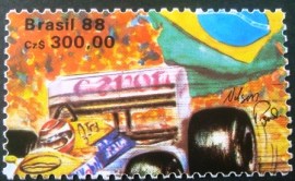 Selo postal do Brasil de 1988 Nelson Piquet