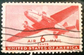 Selo postal d‎os Estadoos Unidos The Twin-Motored Transport Planeos