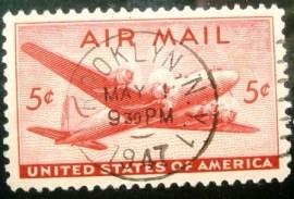 Selo postal dos Estados Unidos de 1946 DC-4 Skymaster