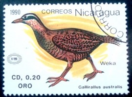 Selo postal da Nicarágua de 1990 Weka