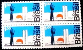 Quadra de selos postais do Brasil de 1972 Congresso Nacional