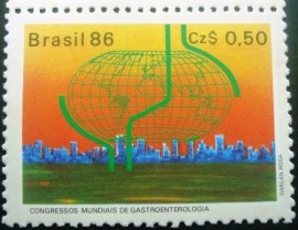 Selo postal do Brasil de 1986 Gastroenterologia