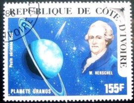 Selo postal da Costa do Marfim de 1986  Sir William Herschel and Uranus