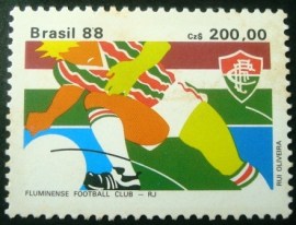 Selo postal do Brasil de 1988 Fluminense FC