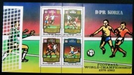 Bloco postal da Coréia do Norte de 1980 World Cup Argentina 1978