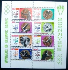 Série de selos postais da Coréia do Norte Summer Olympic Games 1980