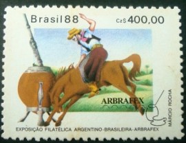 Selo postal do Brasil de 1988 ARBRAFEX 88