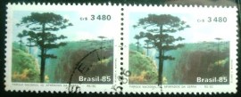 Par de selos do Brasil de 1985 Aparados da Serra 3480