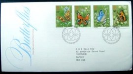 Envelope de Primeiro Dia do Reino Unido de 1981 Butterflies