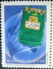 Selo postal do Brasil de 1987 Correio Internacional