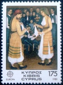 Selo postal do Chipre de 1981 Folk Dances Female Dancers
