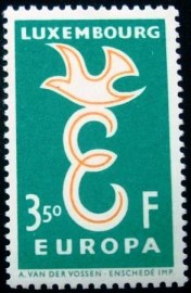 Selo postal de Luxemburgo de 1958 Dove over Letter 'E' 3,50