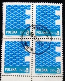 Quadra de selos postais da Polônia de 2013 Economic and Priority Stamps