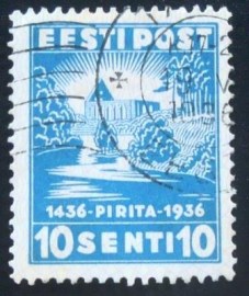 Selo postal da Estônia de 1936 Pirita Nunnery