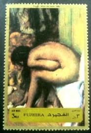 Selo postal de Fujeira de 1972 After the bath