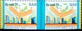 Se-tenant do Brasil de 1975 Brasília AE/AD