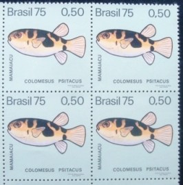 Quadra de selos postais do Brasil de 1975 Mamaiacu
