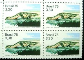 Quadra de selos do Brasil de 1975 Fauna e Flora - 894 M