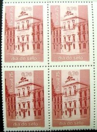 Quadra de selos postais do Brasil de 1975 Dia do Selo