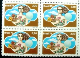 Quadra de selos postais do Brasil de 1975 Ano da Mulher