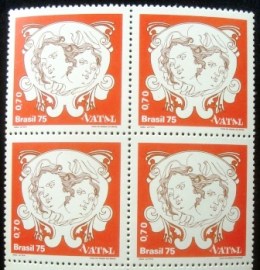 Quadra de selos postais do Brasil de 1975 Natal